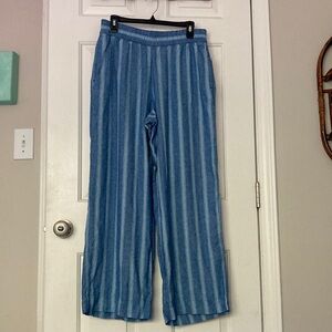 NWT Wide Leg Blue Linen/rayon Pants